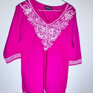 Chances R Pink Embroidered Tunic